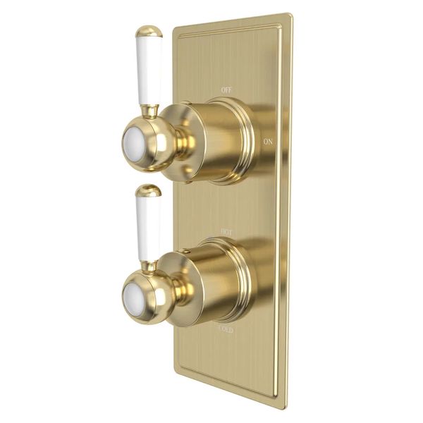 Tavistock Lansdown Traditional Concealed Thermostatic Shower Valve - Rectangular Trim - 2 Outlet
