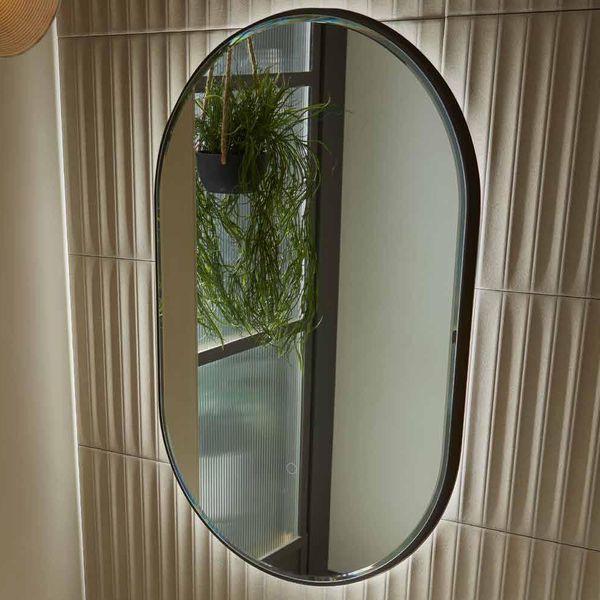 Tavistock Oxygen Oval Backlit Illuminated Mirror with Demister Pad - 500 x 800mm - Tuskan Tiles