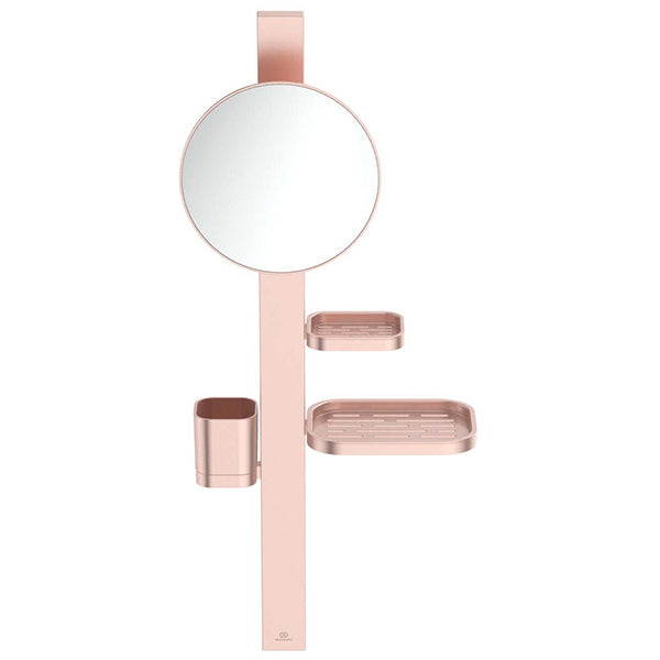 Ideal Standard ALU+ Round Cosmetic Magnifying Mirror with Tumbler - 200 x 200mm