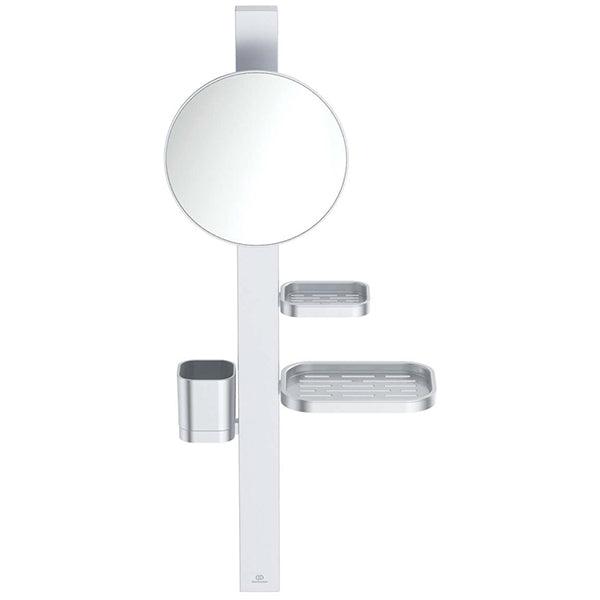 Ideal Standard ALU+ Round Cosmetic Magnifying Mirror with Tumbler - 200 x 200mm