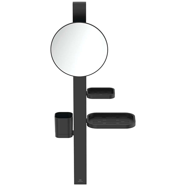 Ideal Standard ALU+ Round Cosmetic Magnifying Mirror with Tumbler - 200 x 200mm