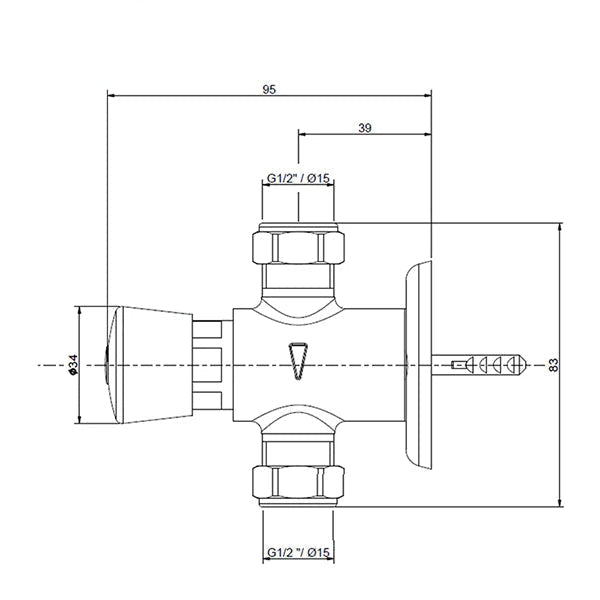 Deva Non-Concussive Exposed Round Chrome Manual Pre-Set Valve
