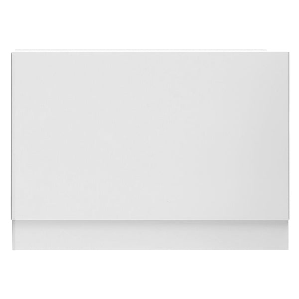 White Kartell K-Vit Atlantis waterproof bath end panel with plinth, designed for modern bathroom installations.
