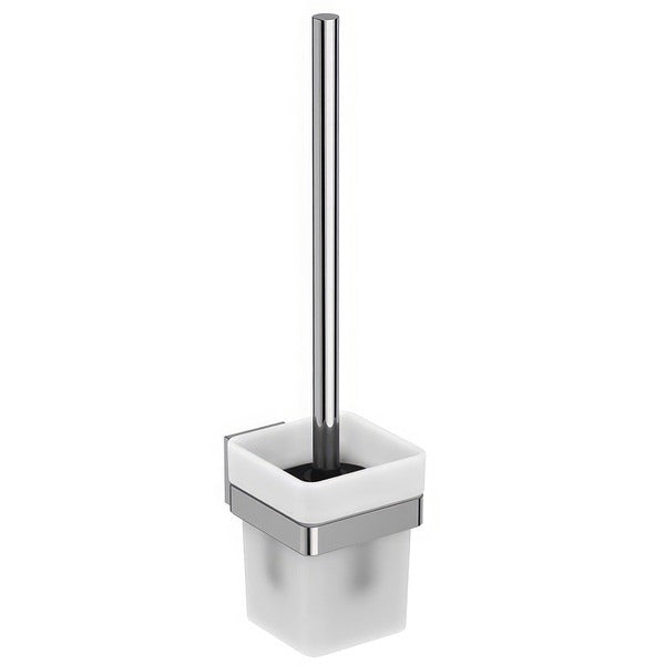 Ideal Standard IOM Chrome Toilet Brush With Frosted Glass And Holder