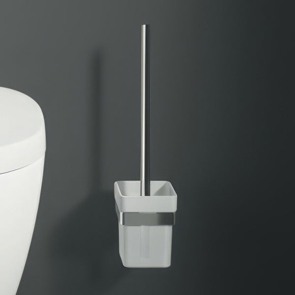 Ideal Standard IOM Chrome Toilet Brush With Frosted Glass And Holder