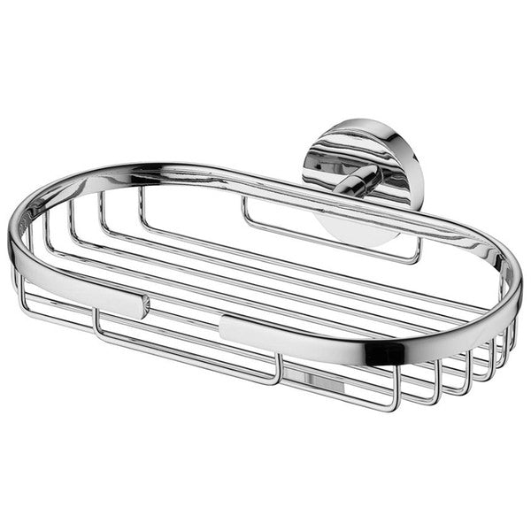 Chrome wall-mounted soap basket by Ideal Standard IOM, 197x137mm, with sleek design for bathroom organization.