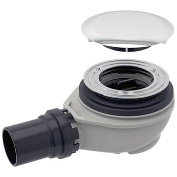 Geberit Round Shower Waste and Trap - Chrome Finish Cover - 90mm