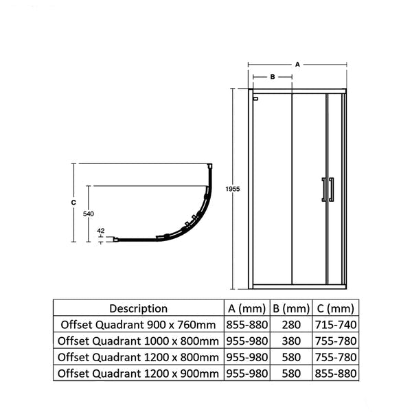 Ideal Standard Connect-2 framed sliding two-door offset quadrant shower enclosure in bright silver with clear glass panels