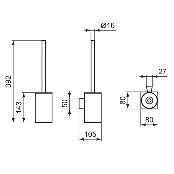 Ideal Standard IOM Square Wall Mounted Toilet Brush Holder