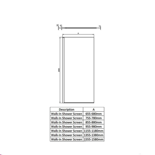 Ideal Standard I-Life frameless wetroom shower screen with bottom aluminum profile, shown in a modern bathroom setting.