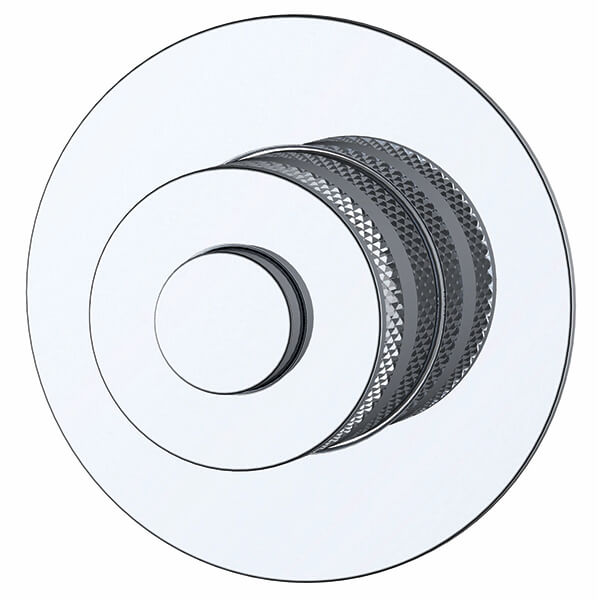 RAK Prima-Tech Concealed Chrome Round Manual Stop Valve with Backplate