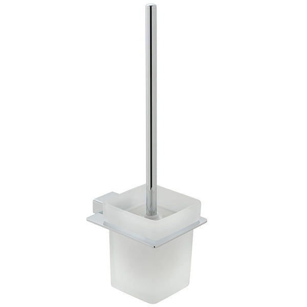 Vado Phase Chrome Toilet Brush And Frosted Glass Holder