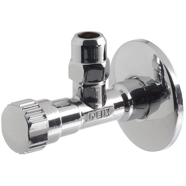 Vado Chrome Wall Mounted Shut Off Angle Valve with Backplate