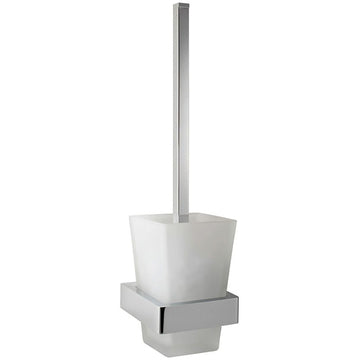 Vado Shama Chrome Toilet Brush And Frosted Glass Holder