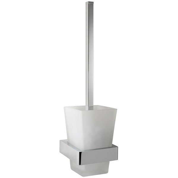 Vado Shama Chrome Toilet Brush And Frosted Glass Holder
