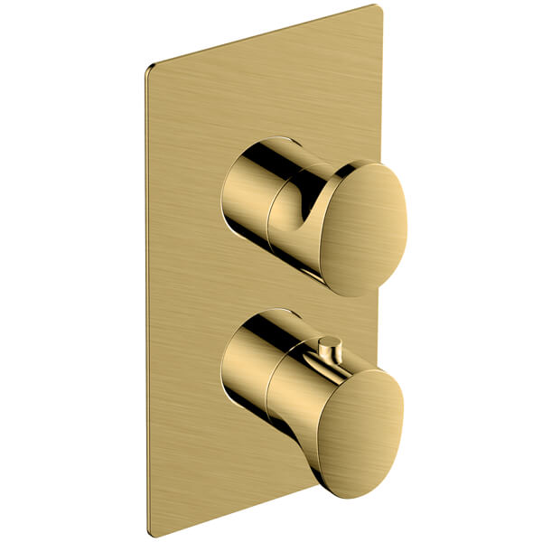 RAK Contemporary Concealed Thermostatic Shower Valve - Rectangular Trim - 2 Control