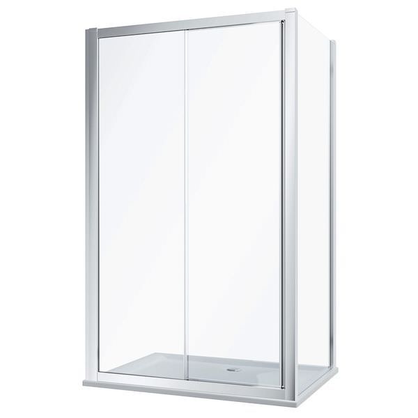Geberit Geo Rectangular Sliding Shower Door - Silver Aluminium Frame - Reversible
