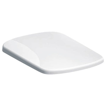 White Geberit Selnova Square Duroplast toilet seat and cover, 355x450mm, with sleek square design and durable finish