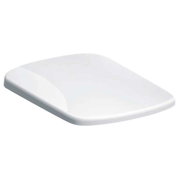 White Geberit Selnova Square Duroplast toilet seat and cover, 355x450mm, with sleek square design and durable finish