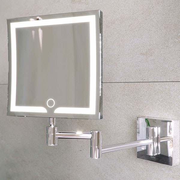 RAK Demeter Chrome LED Frontlit Magnifying Mirror with Touch Sensor Switch 200 x 264mm - 3x Zoom