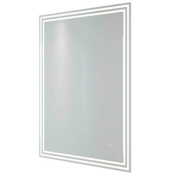 RAK Hermes Portrait Frontlit LED Mirror with Demister Pad and Shaver Socket - 600 x 800mm
