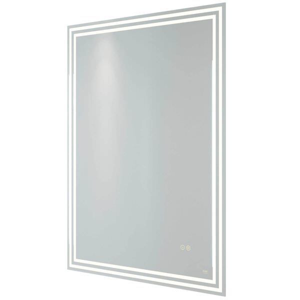 RAK Hermes Portrait Frontlit LED Mirror with Demister Pad and Shaver Socket - 600 x 800mm