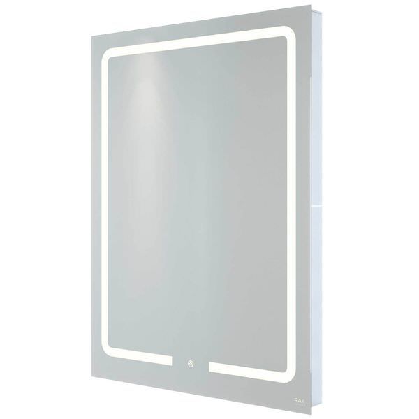 RAK Pegasus Portrait Frontlit LED Mirror with Demister Pad and Shaving Socket - 600 x 800mm