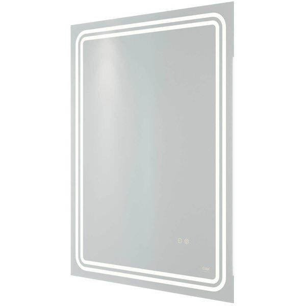 RAK Pluto Portrait Frontlit LED Illuminated Mirror with Demister Pad and Shaver Socket - 600 x 800mm