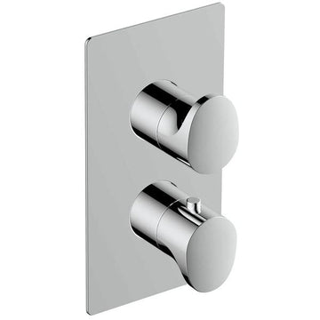 RAK Contemporary Concealed Thermostatic Shower Valve - Rectangular Trim - 2 Control