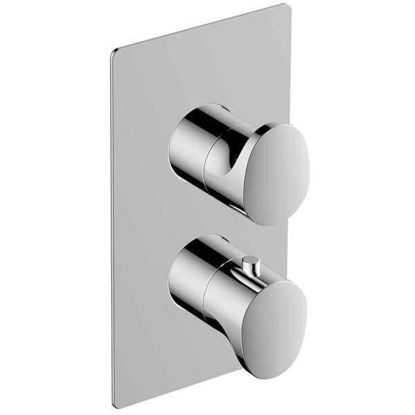 RAK Contemporary Concealed Thermostatic Shower Valve - Rectangular Trim - 2 Control