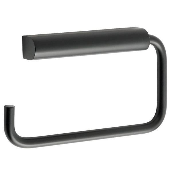 Tuskan Tiles JTP VOS wall-mounted curved toilet roll holder in chrome finish, designed for easy access and modern bathroom decor