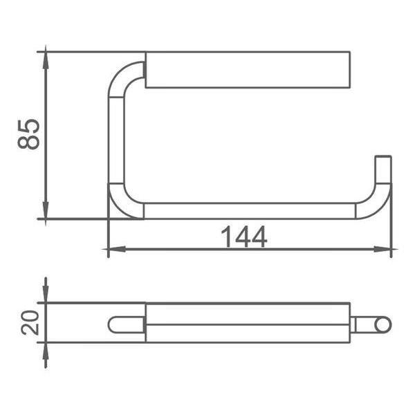 Wall-mounted Tuskan Tiles JTP VOS curved toilet roll holder in white, designed for easy access and modern bathroom decor.