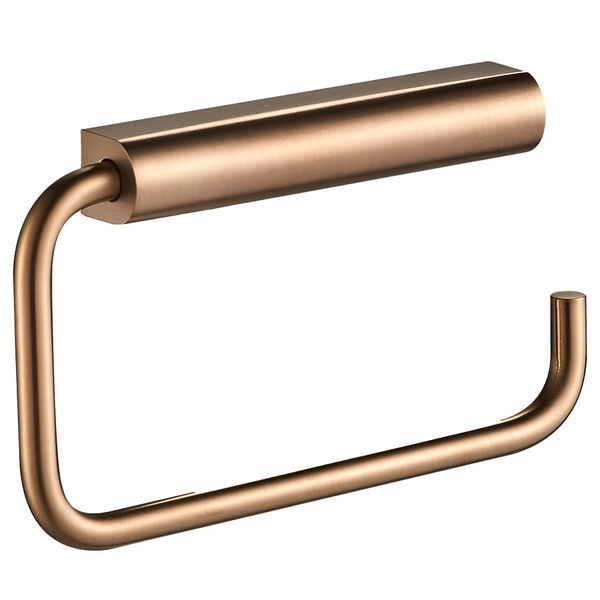 Wall-mounted Tuskan Tiles JTP VOS curved toilet roll holder in chrome finish, designed for bathroom wall installation.