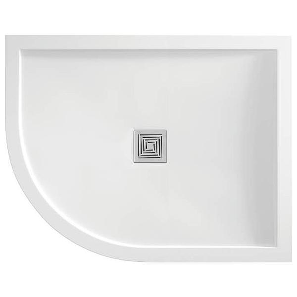 Aquadart Aqualavo Gloss White Offset Quadrant Shower Tray - 1200 x 900mm