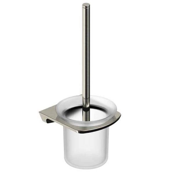 Rak Petit Square Toilet Brush Holder by Tuskan Tiles, sleek white ceramic holder with matching brush for bathroom decor.