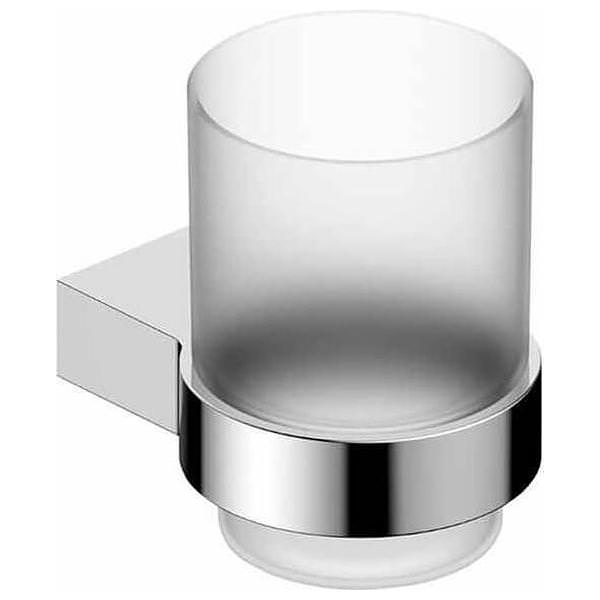 Wall-mounted RAK Petit Tumbler Holder by Tuskan Tiles, with a sleek design and space for bathroom tumblers.