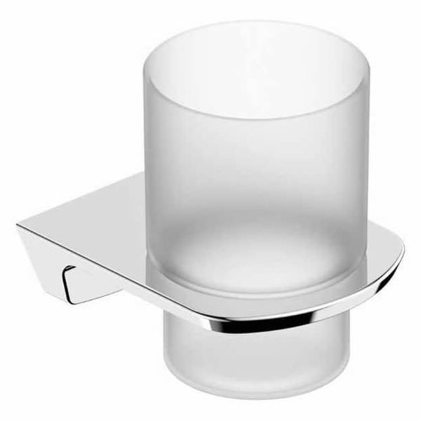 Wall-mounted RAK Petit tumbler holder by Tuskan Tiles, showing sleek ceramic design for bathroom storage.