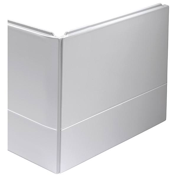 White Twyford Endurance straight bath end panel, twin skin polystyrene construction, 700mm wide for modern bathroom baths.
