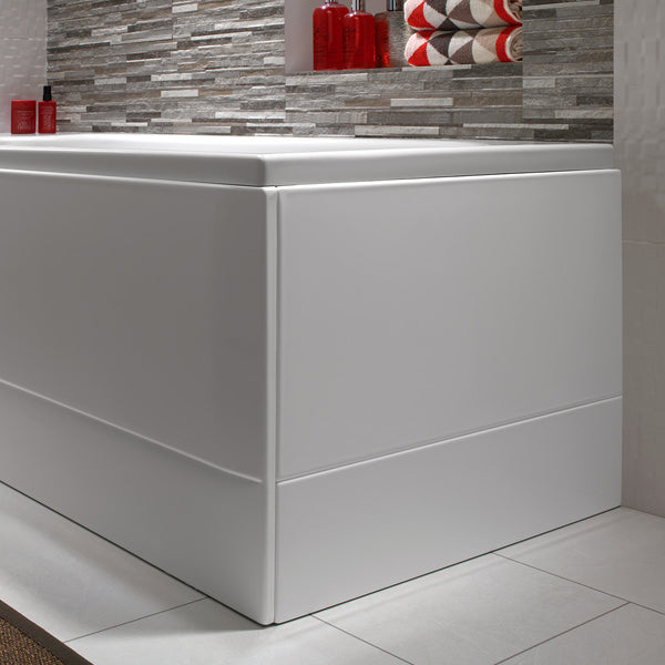 White Twyford Endurance straight bath end panel in twin skin polystyrene, designed for 700mm wide baths.