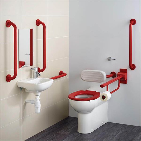 Armitage Shanks Contour-21 Plus back-to-wall cloakroom suite pack with toilet and basin, designed for modern bathroom use.