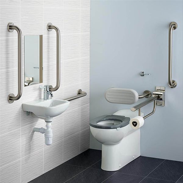 Armitage Shanks Contour-21 Plus DocM back-to-wall cloakroom suite pack with toilet, basin, and fixtures in a sleek design