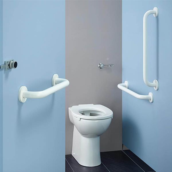 Armitage Shanks DocM Contour-21 Plus rimless back-to-wall toilet pack, sleek design with modern white ceramic finish.
