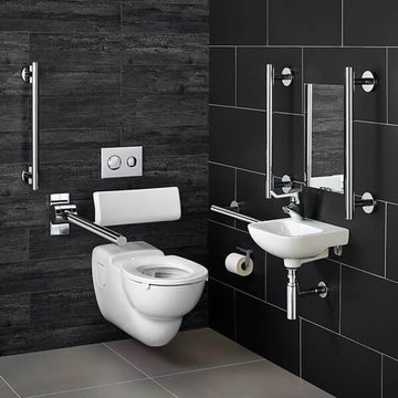 Armitage Shanks Contour-21 Doc-M wall-hung pack with chrome rails, right-hand installation, featuring sleek design and durable ceramic finish.