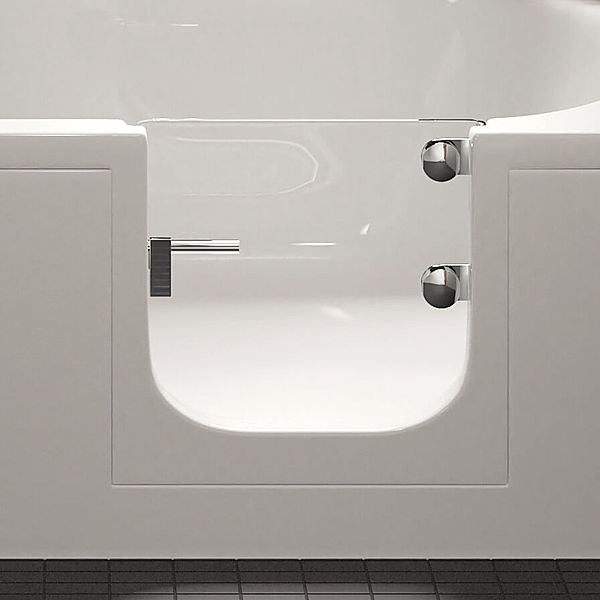 White Trojan Cascade Easy Access Freestanding Walk-In Bath with slip-resistant surface, designed for safe, comfortable bathing.