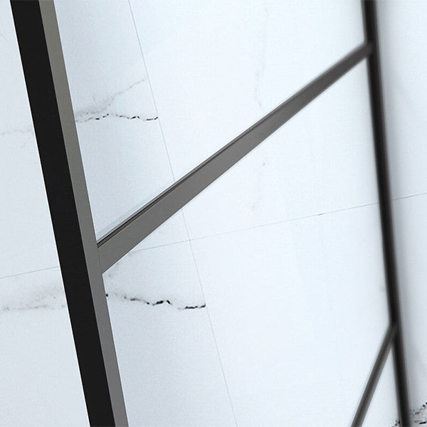 Aquaglass Velar Horizontal Black Frame Wetroom Shower Screen - Aluminium - Reversible