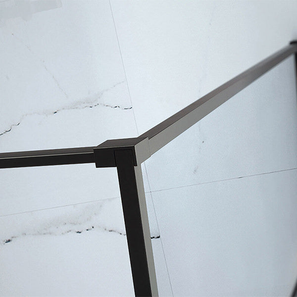 Aquaglass Velar Horizontal Black Frame Wetroom Shower Screen - Aluminium - Reversible