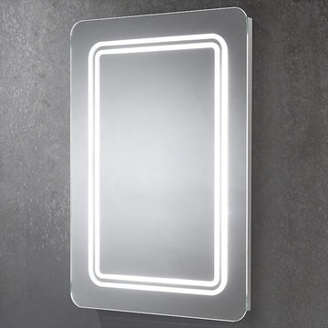 Sensio Shannon Rectangular Frontlit Illuminated Mirror with Concealed Shaver Sockets - 500 x 700mm