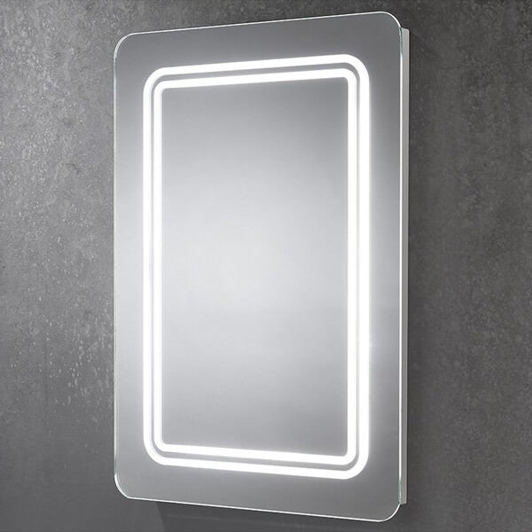 Sensio Shannon Rectangular Frontlit Illuminated Mirror with Concealed Shaver Sockets - 500 x 700mm