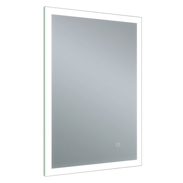 Rectangular borderlit LED mirror with demister pad and shaver socket, Tuskan Tiles JTP image quality, 600x600 resolution