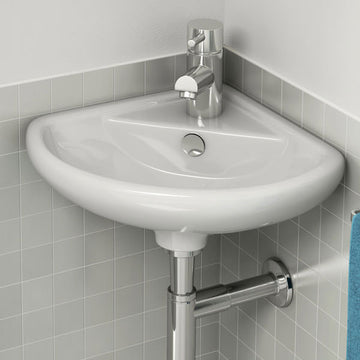 IMEX Ivo White 440 x 310mm 1 Taphole Handrinse Corner Basin
